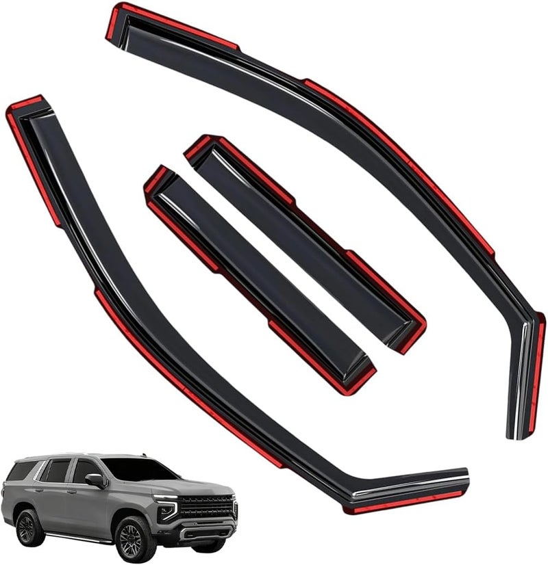 LONGKEES Window Visors Rain Guards FIT 2021–2025 Chevrolet Tahoe – in-Channel Vent Deflectors 4PC Set All-Weather - Image 1